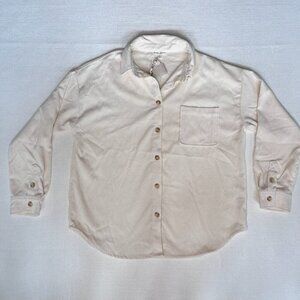 NWT By The River Women’s Ivory LS Corduroy Button Up Jacket Size M